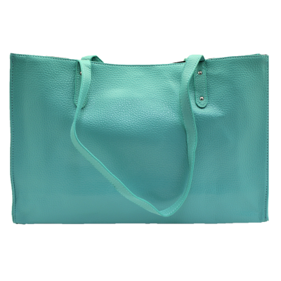 32594- MINT LEATHER SHOPPING BAG